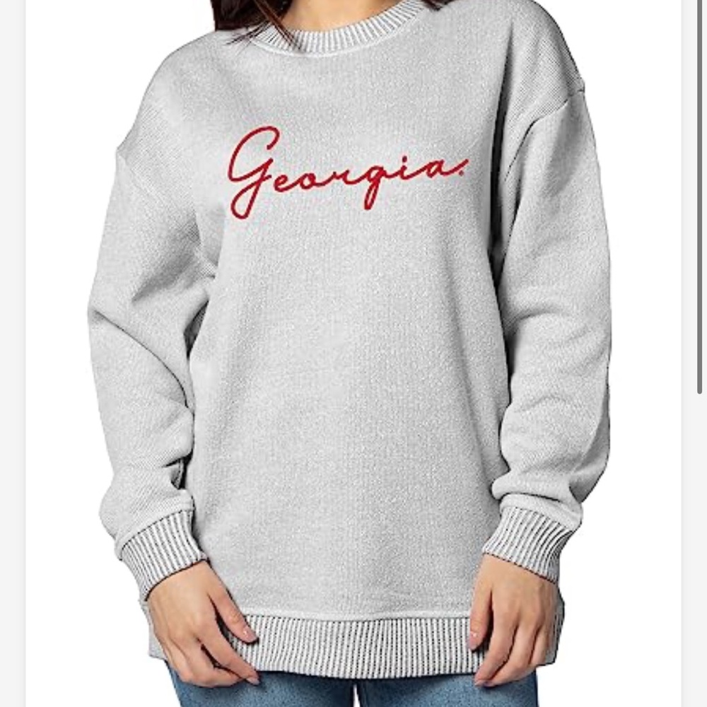 NWT Chicka-D Georgia Bulldogs Women's Warm Up Crew Sweatshirt